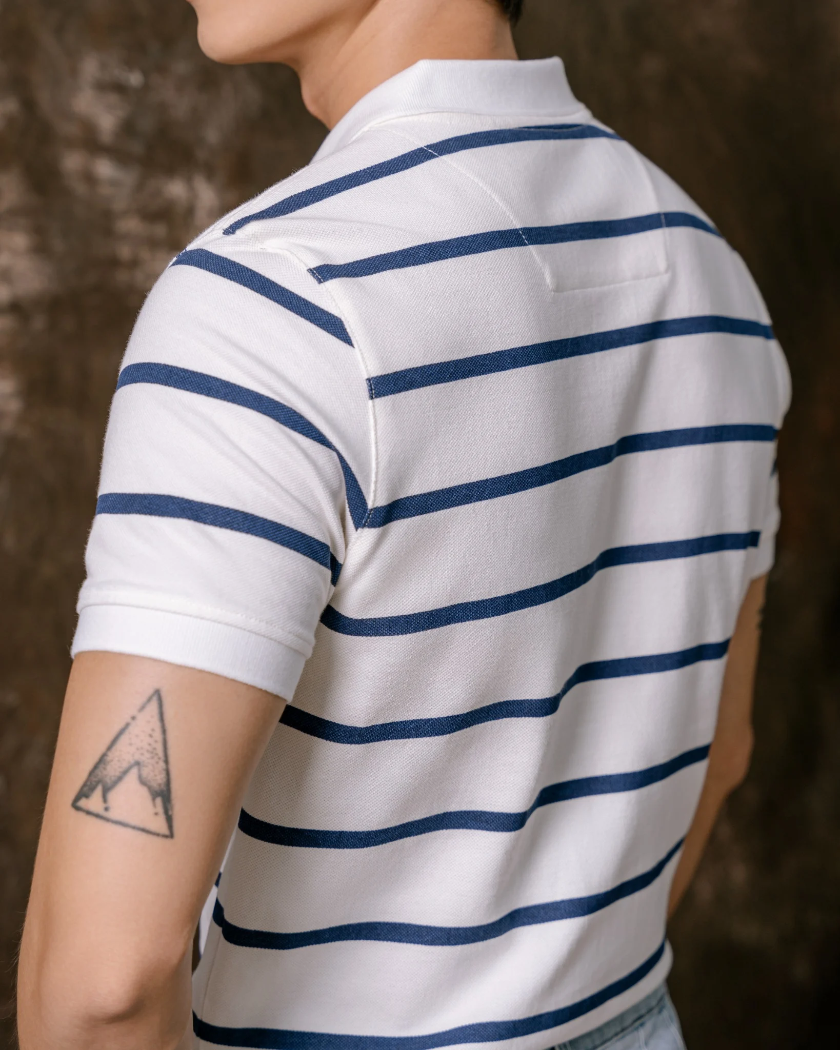 Áo Thun Polo By Cotton Pique 2.0 Trắng In Sọc X.Đen - Ảnh 3